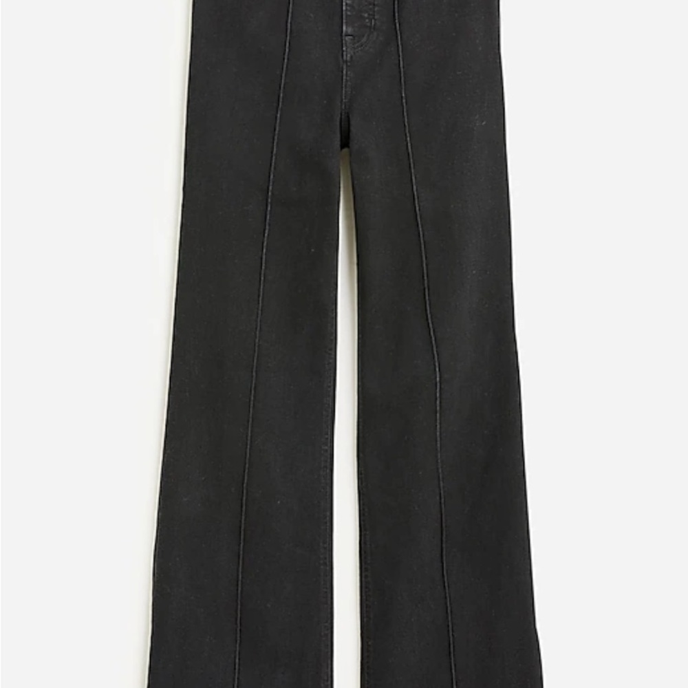 J. Crew Pintuck denim trouser in black